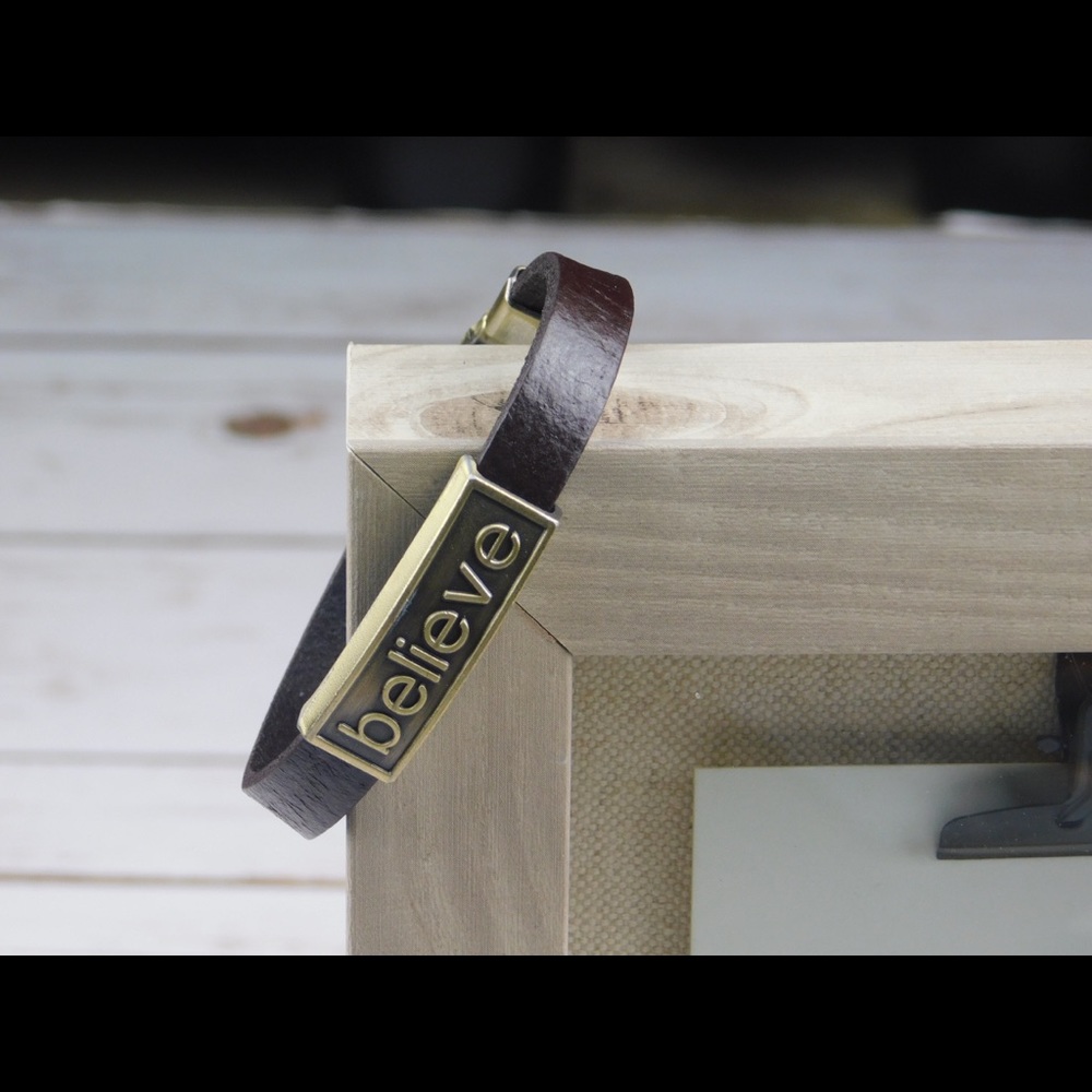 “BELIEVE” Leather Bracelet